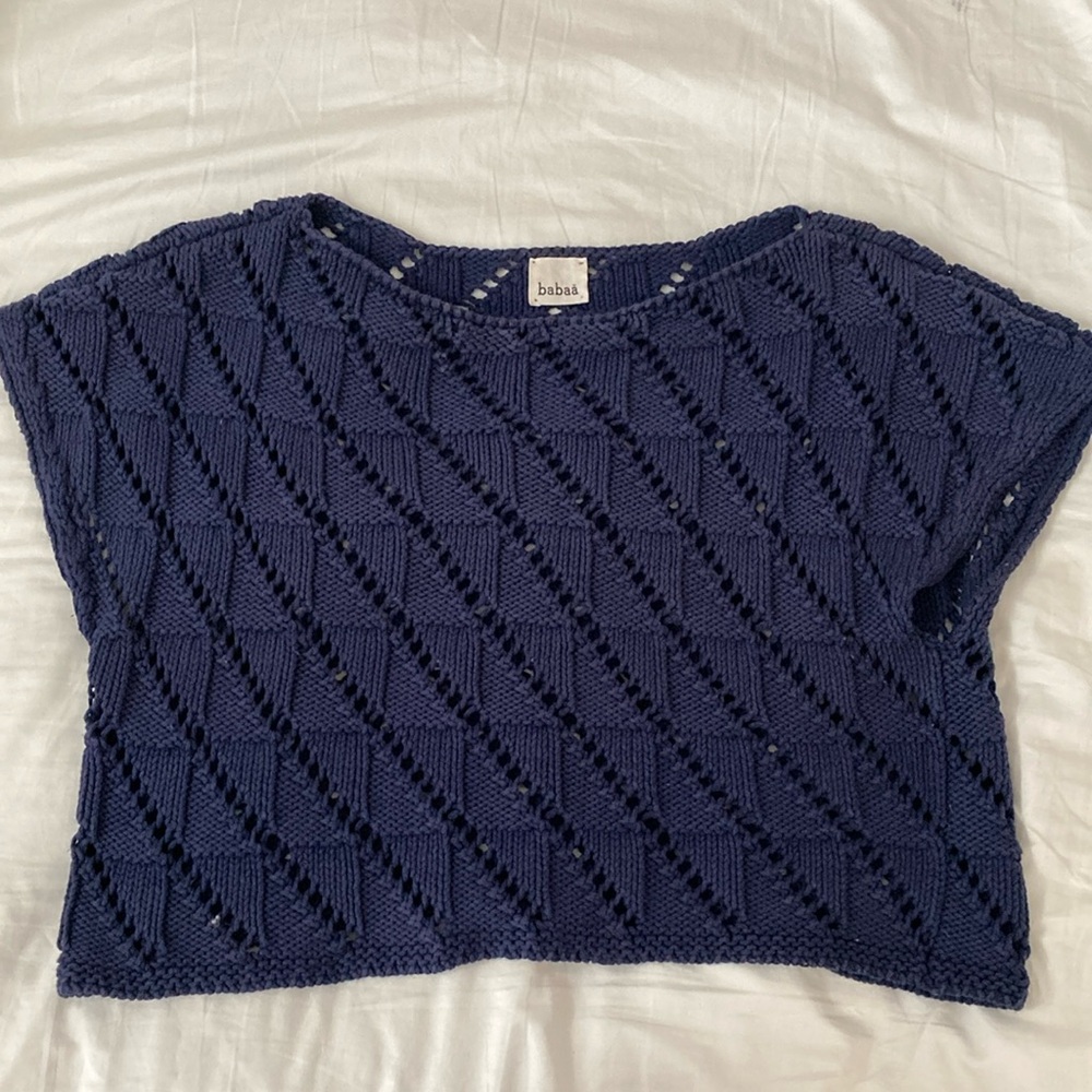 Babaa cotton top, navy, o/s